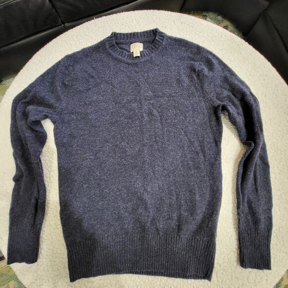 J. Crew Rugged Merino Wool Blend Crewneck Sweater Mens small Gray Classic Closet - Picture 1 of 5